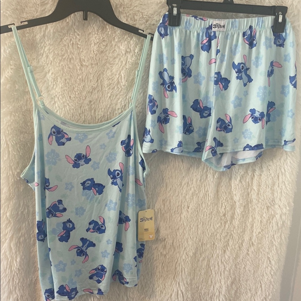Disney Blue Whale Print Pajama Set Intimates Sleepwear